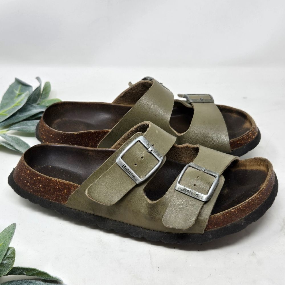 BERTULA Olive‎ Green Slip On Sandals Size 245 | Size 39